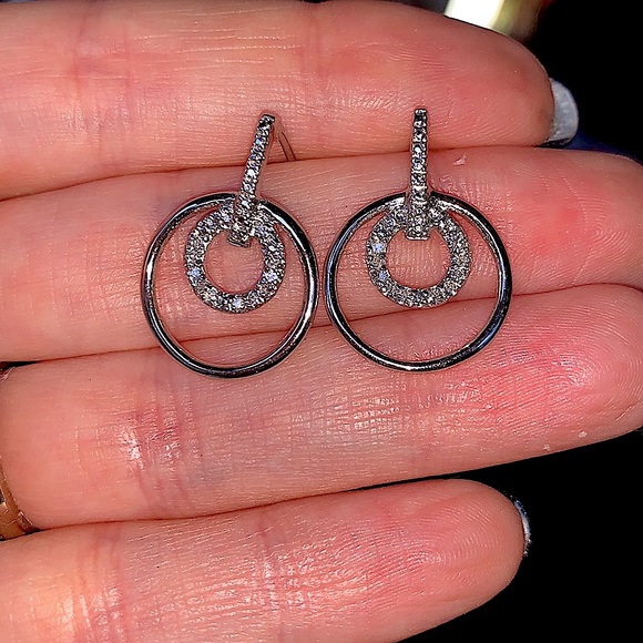 Diamond earrings in sterling 925 - Picture 2 of 6